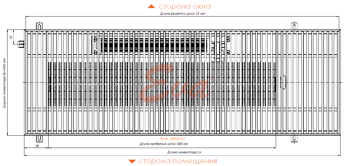 Конвекторы отопления водяные в полу Кв 80 303